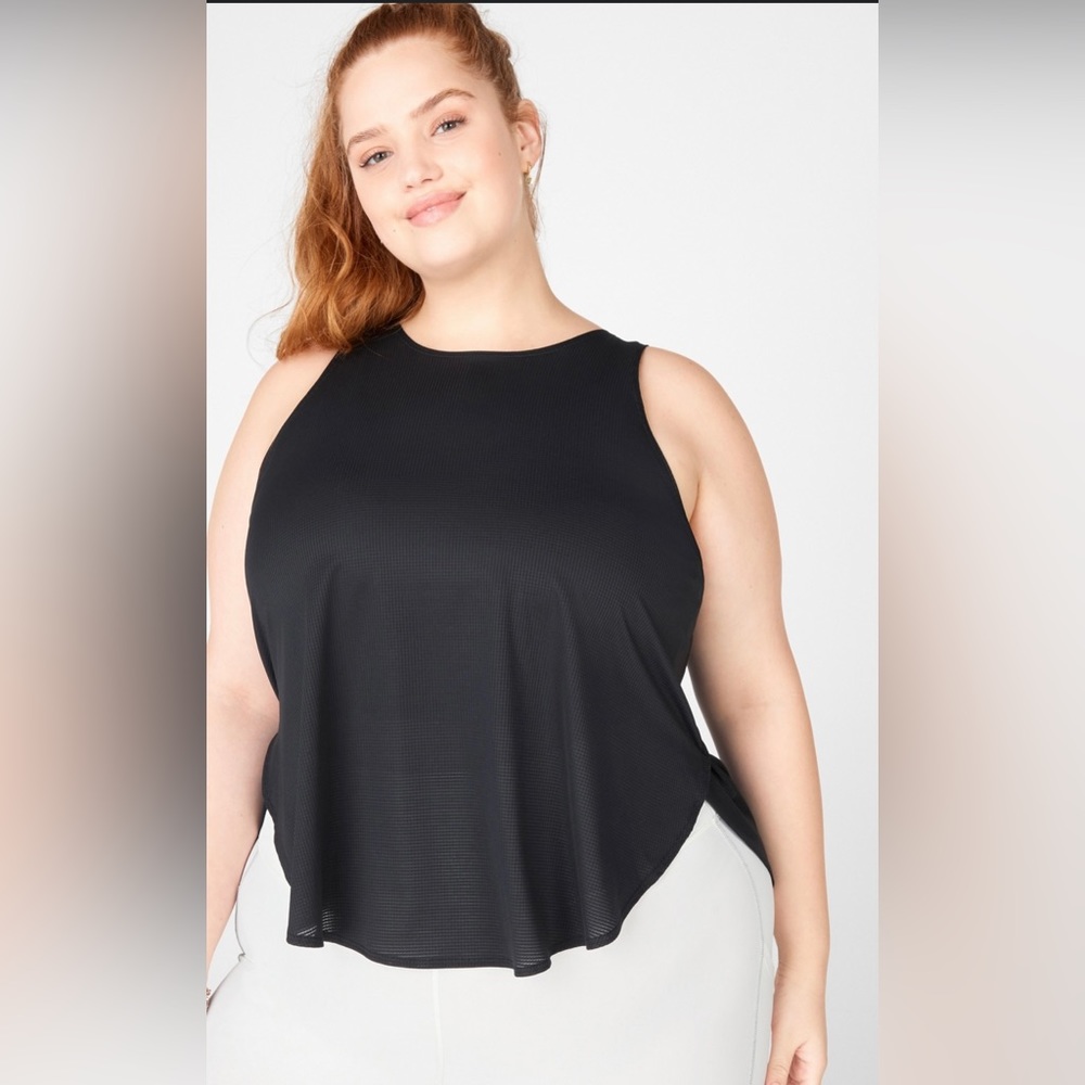 Fabletics Cashel Cropped Swing Tank Top, Size XL, Black